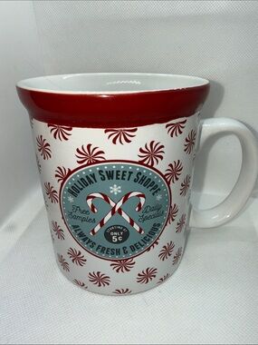 Red & White Candy Cane Ceramic Mug